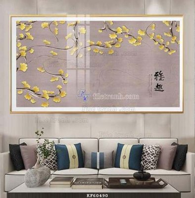 File tranh in trần 3D File tranh hiện đại pha lê gương KF60490 (ảnh gốc)