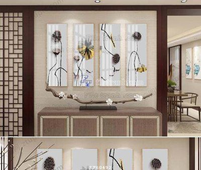 File tranh File tranh hiện đại pha lê gương KF60492 (bản gốc) in lụa 5D