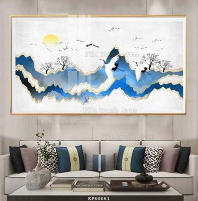 Hình ảnh file gốc in lụa File tranh hiện đại pha lê gương KF60681