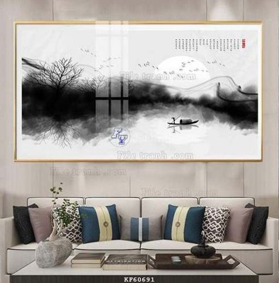 File in trần File tranh hiện đại pha lê gương KF60691 (bản gốc) bầu trời