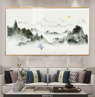 File tranh File tranh hiện đại pha lê gương KF60753 (gốc) in trên kính