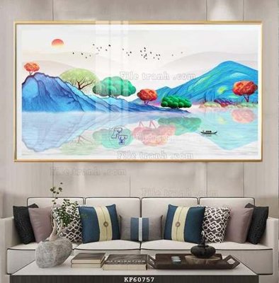 Cung cấp file tranh gốc File tranh hiện đại pha lê gương KF60757 độc quyền