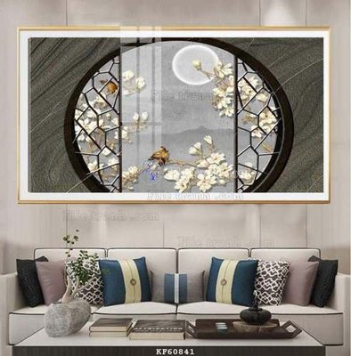 File tranh File tranh hiện đại pha lê gương KF60841 (bản gốc) treo quán cafe