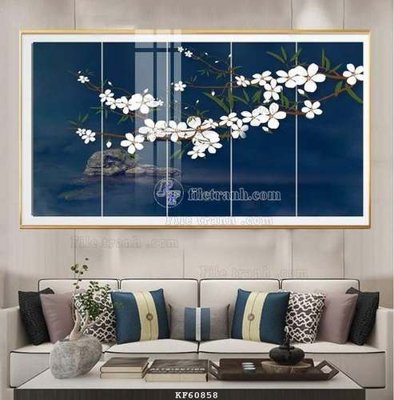 File tranh gốc in trần nhà File tranh hiện đại pha lê gương KF60858 3D