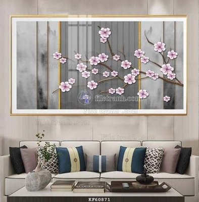 File in trần File tranh hiện đại pha lê gương KF60871 (bản gốc 3D) sống động