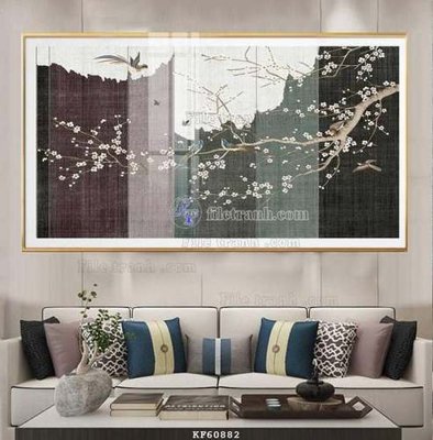 File tranh File tranh hiện đại pha lê gương KF60882 (bản gốc) in lụa dán tường