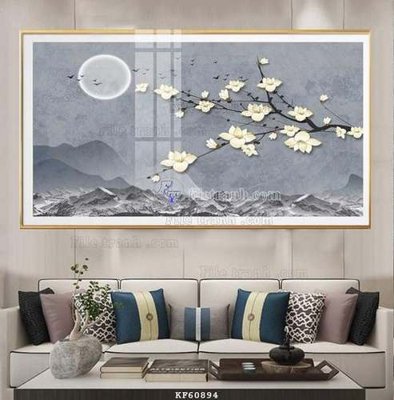 File gốc File tranh hiện đại pha lê gương KF60894 (in lụa) tranh mã đáo