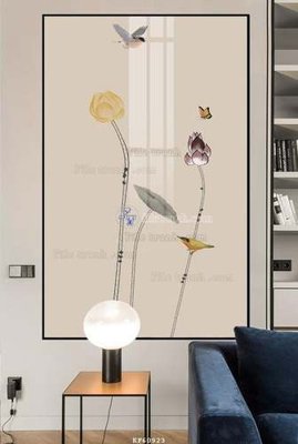 File tranh in trần 3D File tranh hiện đại pha lê gương KF60923 (ảnh gốc)