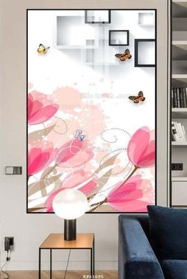 File in trần File tranh hiện đại pha lê gương KF61095 (bản gốc 3D) sống động