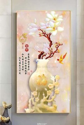 File gốc in ấn File tranh hiện đại pha lê gương KF61147 độ phân giải cao