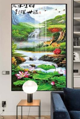 File in trần File tranh hiện đại pha lê gương KF61308 (bản gốc) hoa văn