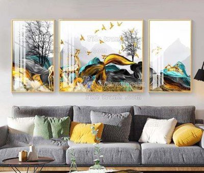 File in ấn File tranh hiện đại pha lê gương KF61379 (bản gốc) cao cấp