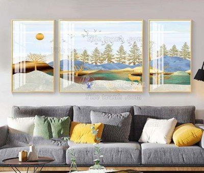 Ảnh mô tả file gốc in mica File tranh hiện đại pha lê gương KF61387