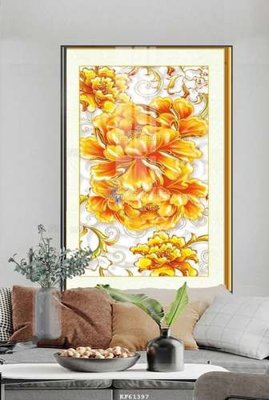 File tranh gốc File tranh hiện đại pha lê gương KF61397 chủ đề hiện đại