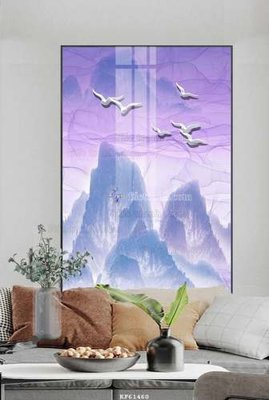 File tranh File tranh hiện đại pha lê gương KF61460 (bản gốc) treo quán cafe