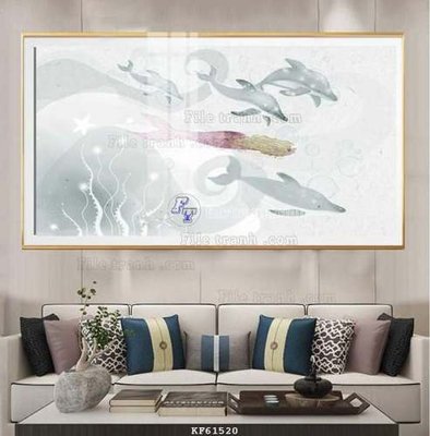 Tải file File tranh hiện đại pha lê gương KF61520 (gốc) chủ đề hoa sen