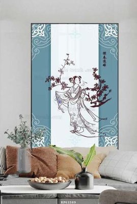 File gốc File tranh hiện đại pha lê gương KF61589 (in lụa) trang trí tường