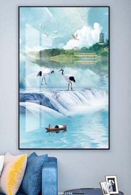 File tranh File tranh hiện đại pha lê gương KF61798 (bản gốc) in lụa 5D