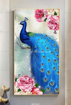 File in trần File tranh hiện đại pha lê gương KF61802 (file gốc) hoa văn 3D