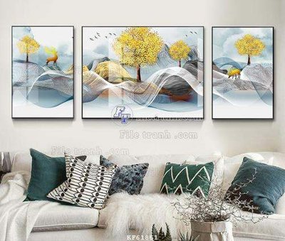 File tranh File tranh hiện đại pha lê gương KF61861 (gốc) chủ đề trẻ em