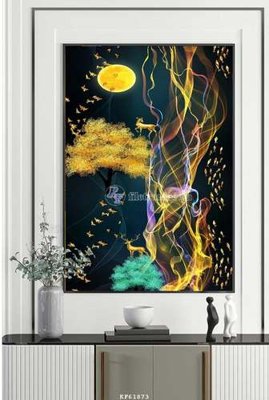 File PSD File tranh hiện đại pha lê gương KF61873 (bản gốc) dễ dàng edit