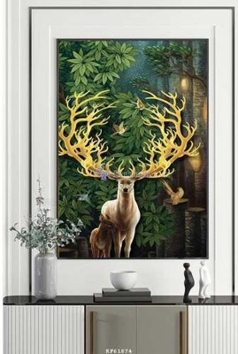 File tranh File tranh hiện đại pha lê gương KF61874 (ảnh gốc) in trần nhà