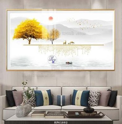 File gốc File tranh hiện đại pha lê gương KF61882 (in mica) làm bảng hiệu