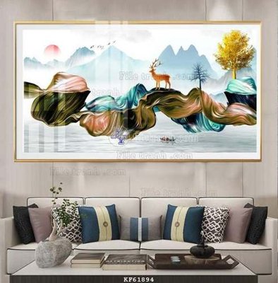 File ảnh File tranh hiện đại pha lê gương KF61894 (gốc) in PP, decal