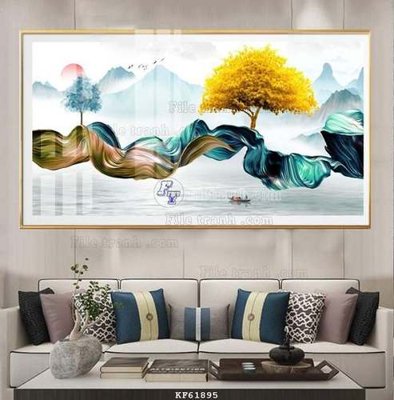 File gốc File tranh hiện đại pha lê gương KF61895 (ảnh chi tiết) để in trần