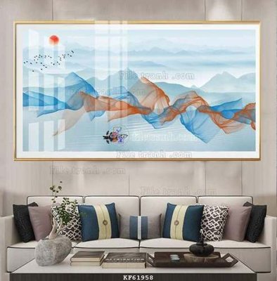 File tranh File tranh hiện đại pha lê gương KF61958 (gốc) in vải canvas