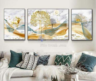 File ảnh File tranh hiện đại pha lê gương KF62017 (gốc) in poster