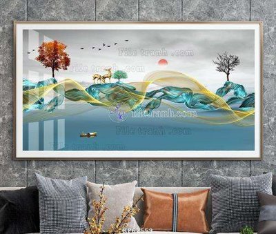 File tranh PSD File tranh hiện đại pha lê gương KF62559 chất lượng cao