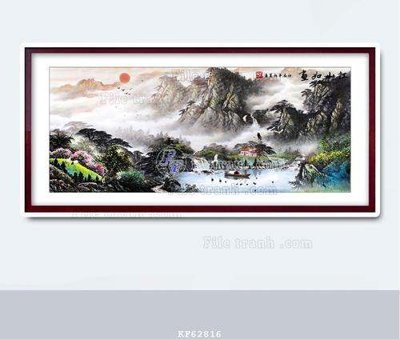 File gốc File tranh hiện đại pha lê gương KF62816 (in lụa) tranh thuận buồm