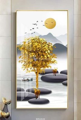 File gốc in ấn File tranh hiện đại pha lê gương KF62828 chuẩn màu CMYK