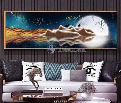 File in trần File tranh hiện đại pha lê gương KF62975 (file gốc) phong thủy
