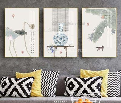 Ảnh gốc file in lụa File tranh hiện đại pha lê gương KF63127 chi tiết