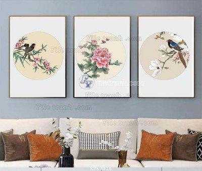 File tranh File tranh hiện đại pha lê gương KF63316 (bản gốc) in lụa 5D