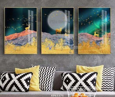 File in trần File tranh hiện đại pha lê gương KF63375 (bản gốc) trời sao