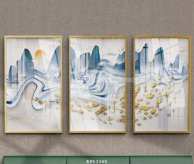 File in lụa File tranh hiện đại pha lê gương KF63385 (chất lượng cao) File tranh hiện đại pha lê gương KF63385