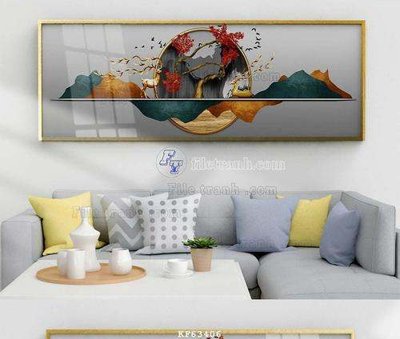 Tải file File tranh hiện đại pha lê gương KF63406 (gốc) chủ đề phong thủy