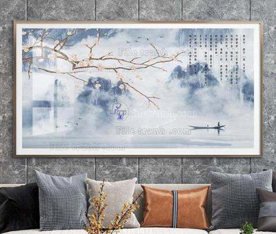 File tranh File tranh hiện đại pha lê gương KF63571 (bản gốc) in lụa 3D