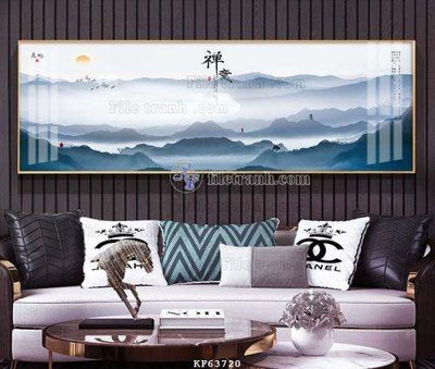 File gốc in mica File tranh hiện đại pha lê gương KF63720 chất lượng