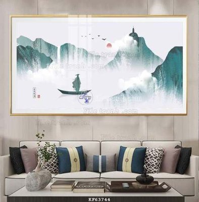 File in lụa File tranh hiện đại pha lê gương KF63744 (phong cảnh) File tranh hiện đại pha lê gương KF63744