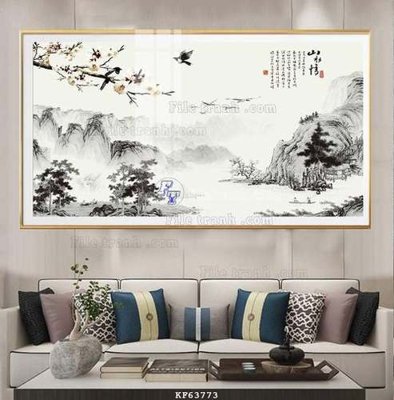 File tranh File tranh hiện đại pha lê gương KF63773 (ảnh gốc) in trần 3D