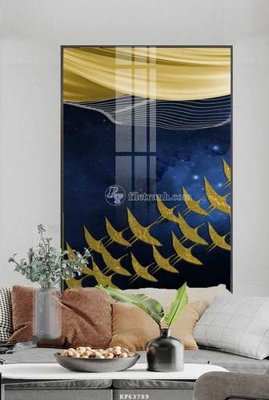 File tranh File tranh hiện đại pha lê gương KF63789 (bản gốc) in lụa 5D