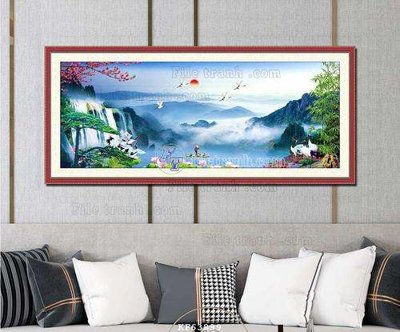 File in lụa File tranh hiện đại pha lê gương KF63899 (phong cảnh) File tranh hiện đại pha lê gương KF63899