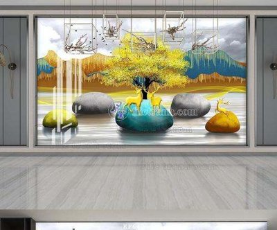 File gốc File tranh hiện đại pha lê gương KF64058 (PSD/TIFF) độ phân giải cao