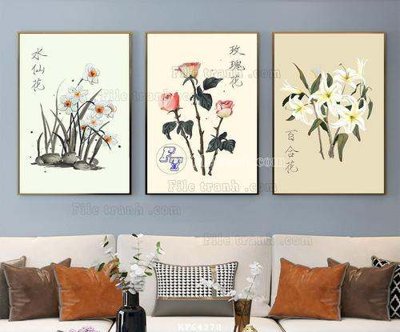 Download file gốc File tranh hiện đại pha lê gương KF64270 (in lụa) tranh 3D