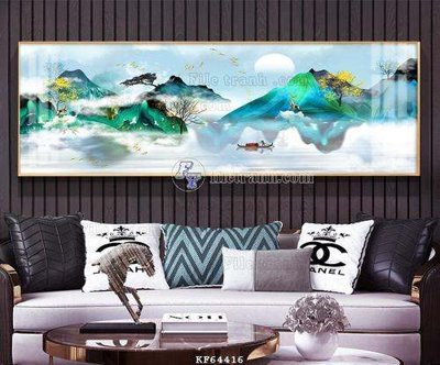 File gốc File tranh hiện đại pha lê gương KF64416 (in lụa) họa tiết 3D