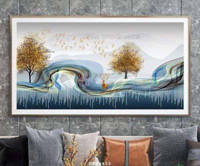 File in trần File tranh hiện đại pha lê gương KF64433 (bản gốc) trời sao